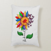 優しいヒマワリ – 自閉症意識 アクセントクッション (裏面(縦))