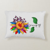 優しいヒマワリ – 自閉症意識 アクセントクッション (裏面)