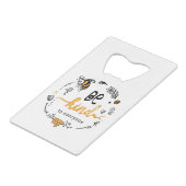 優しいビーと明るいロゴ クレジットカード栓抜き (正面アングル)