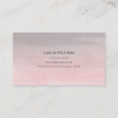 優しいピンクとグレーのかわいいモダン水彩ガーリーグロム 名刺 (裏面)