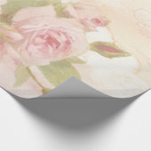 優しいピンクのバラのパターン ラッピングペーパー (角)