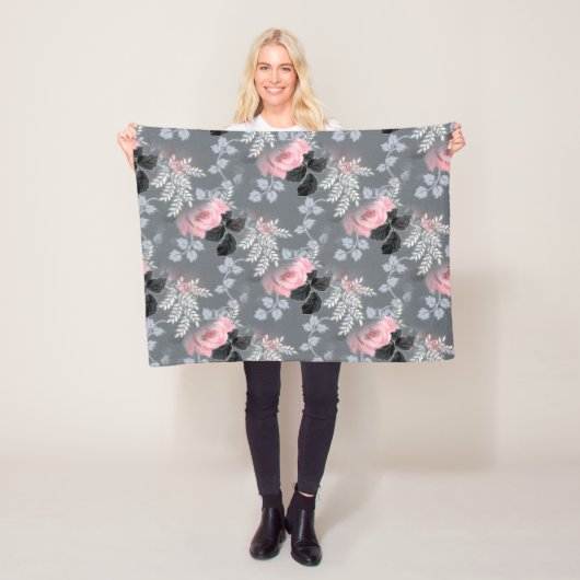 優しいピンクのバラ フリースブランケット (インサイチュ)