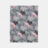 優しいピンクのバラ フリースブランケット (正面)