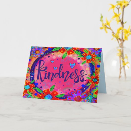 優しいピンクのフローラお洒落感動的おもしろい カード (黄色い花)