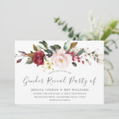 優しいピンクの水彩花　性別発表パーティー 招待状 (スタンド正面)