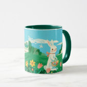 優しいファーマーバニーのKind+Ones+Whimsicalコーヒー マグカップ (正面右)