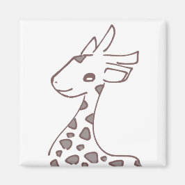 優しいブラウンのきりんデザイン マグネット