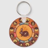 優しいブラウンラビット十二支 春の誕生日 キーホルダー (正面)