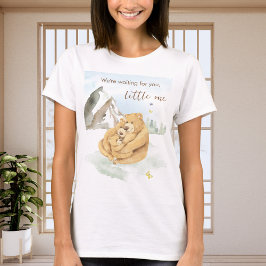 優しいベージュの山の水彩画クマの抱擁 Tシャツ