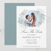 優しいボタニクスリース ⎥ フォト セーブ・ザ・デート カード (正面/裏面)