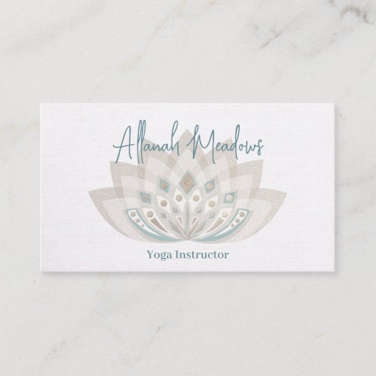 優しいマンダラロータスフラワービジネスカード 名刺 (正面)