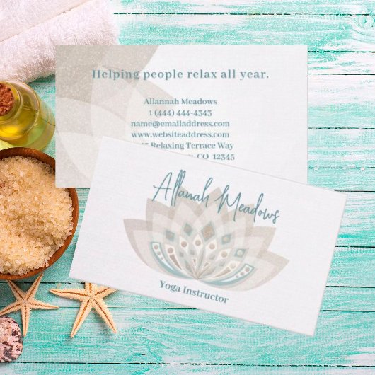 優しいマンダラロータスフラワービジネスカード 名刺