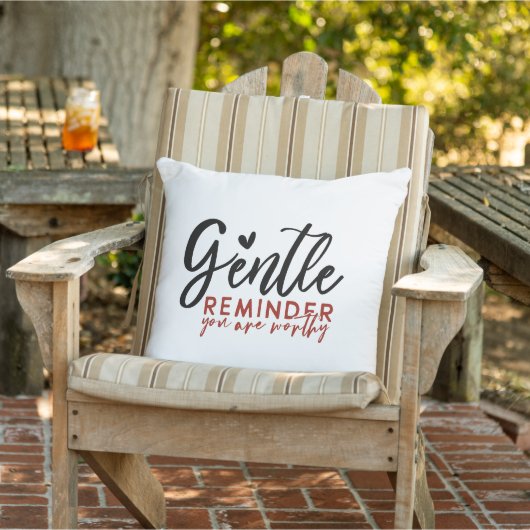 優しいリマインダーあなたは価値のある装飾用クッション アウトドアクッション (椅子)