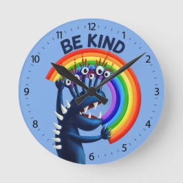 優しいレインボーかわいい優しい子ども ラウンド壁時計