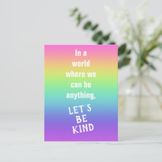 優しいレインボーグラデーションはがき ポストカード (スタンド正面)