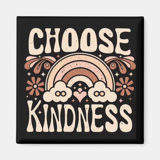 優しいレインボーヴィンテージレトロ引用文を選択 マグネット (正面)