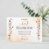 優しいワイルドフラワーの75歳の誕生日感謝 サンキューカード (スタンド正面)