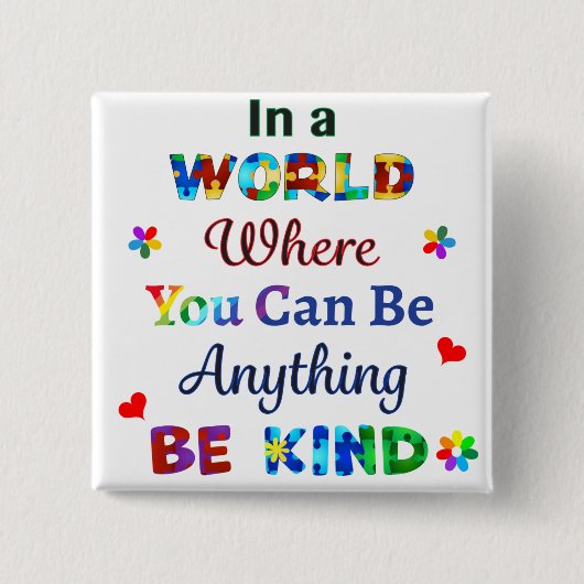 優しい世界で 缶バッジ (正面)