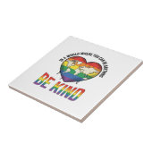 優しい世界ハートレインボーベクトルTシャツデザイン タイル (側面)