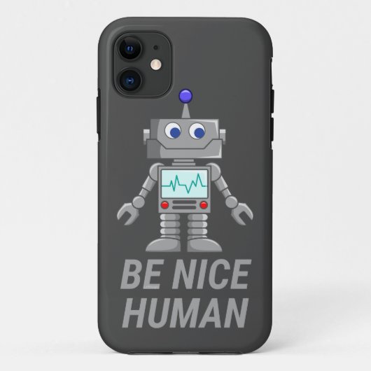 優しい人でいてね 可愛い ロボット 面白い Case-Mate iPhoneケース (裏面)