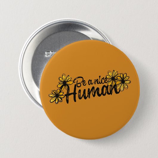 優しい人間である人間のおもしろいは優しい芸術である 缶バッジ (正面&裏面)