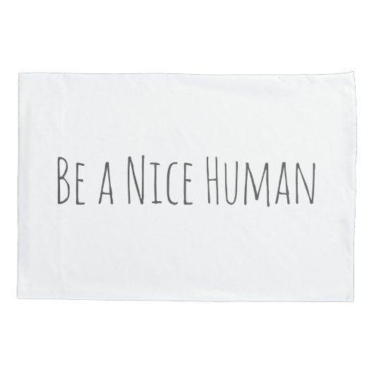 優しい人間である |親切なことわざを白で 枕カバー (裏面)