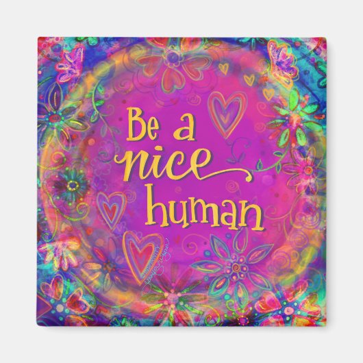 優しい人間の親切さに感動する紫である マグネット (正面)