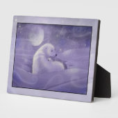 優しい冬のポーラーベアと子どものプレート フォトプラーク (側面)