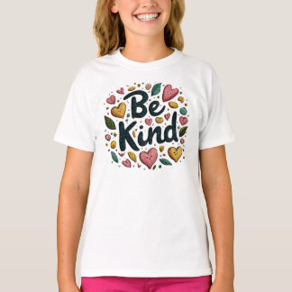 優しい前向きメッセージ子供のTシャツとハート Tシャツ