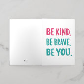 優しい勇気を出せ感動的よ引用文 箔グリーティングカード (外側レイダウン)