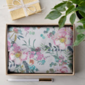 優しい動揺して水色のバラと羽 薄葉紙 (ギフト)