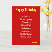 優しい叔父の誕生日カード カード (黄色い花)