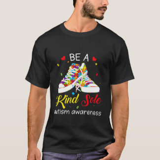優しい唯一の自閉症意識パズルシューズBe Ki Tシャツ