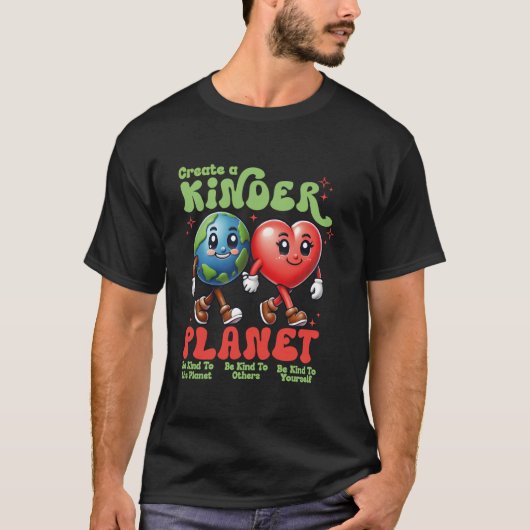 優しい地球を創ろう 毎日が地球の日 Tシャツ (正面)