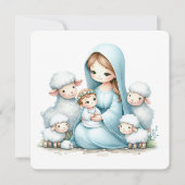 優しい夜 - 赤ちゃんイエスと羊たち シーズンカード (正面)