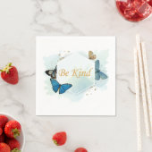 優しい女性の蝶感動的の水色 スタンダードカクテルナプキン (インサイチュ)