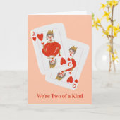 優しい女王の二人トランプバレンタインデー カード (黄色い花)