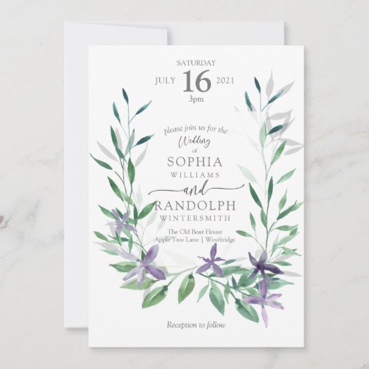 優しい妖精の庭 招待状 (正面)