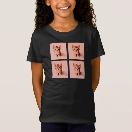 優しい子猫の可愛さ Tシャツ (正面)