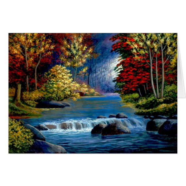 優しい川のカード (正面横)