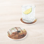 優しい巨人 – 荷車を引く森の中の馬の運搬ログ コースター (側面)