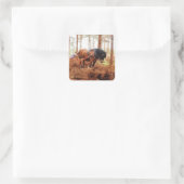 優しい巨人 – 荷車を引く森の中の馬の運搬ログ スクエアシール (バッグ)