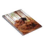 優しい巨人 – 荷車を引く森の中の馬の運搬ログ ノートブック (右側)