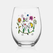 優しい引用文かわいいタイポグラフィ ステムなしワイングラス (裏面)