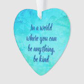 優しい感動的引用文ブルー オーナメント (正面)