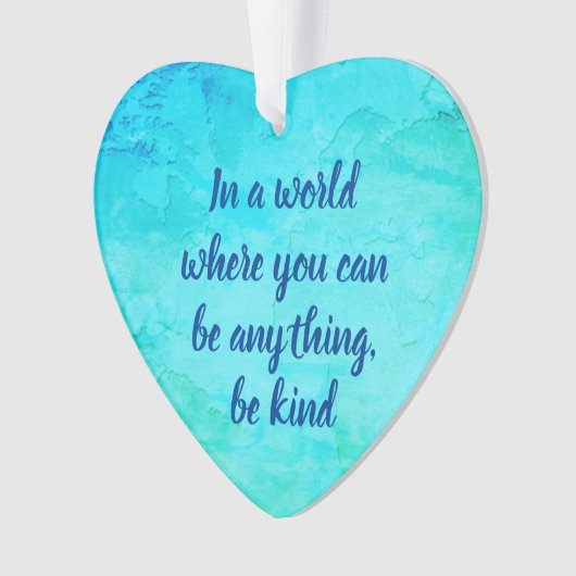 優しい感動的引用文ブルー オーナメント (正面)