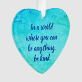 優しい感動的引用文ブルー オーナメント (正面)