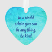 優しい感動的引用文ブルー オーナメント (裏面)