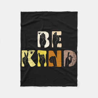 優しい手話通訳者 ハンドサイン Be Kind Asl フリースブランケット