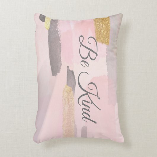 優しい抽象芸術ピンク&グレーアクセント枕 アクセントクッション (正面(垂直))